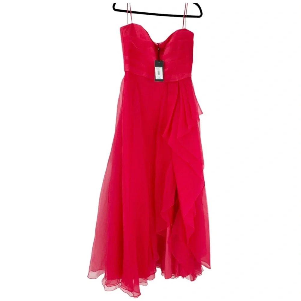 Teresa Ruffled Draped Strapless Evening Gown Sleeveless Size 10 NWT - Picture 7 of 12